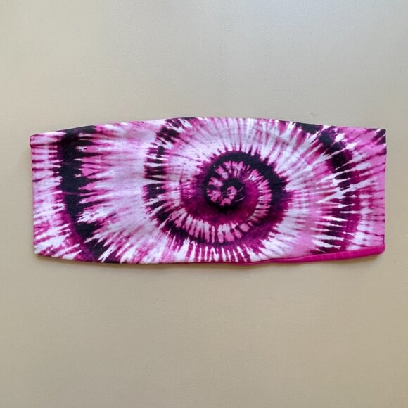 Under Armour Headband Pink Tie Dye Reversible Stretch Knit - Picture 1 of 6